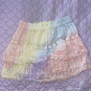 Rainbow love shack fancy skirt